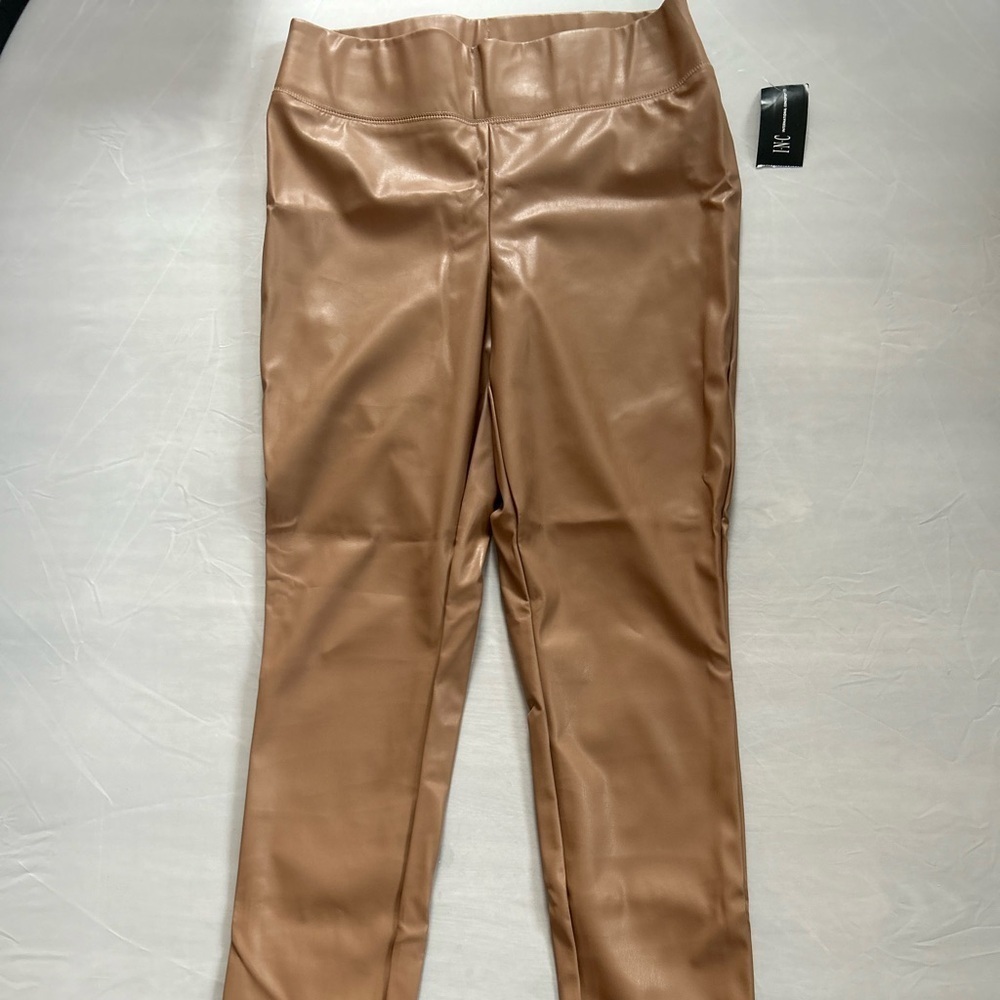 INC Beige Vegan Leather pants, size 8-brand new